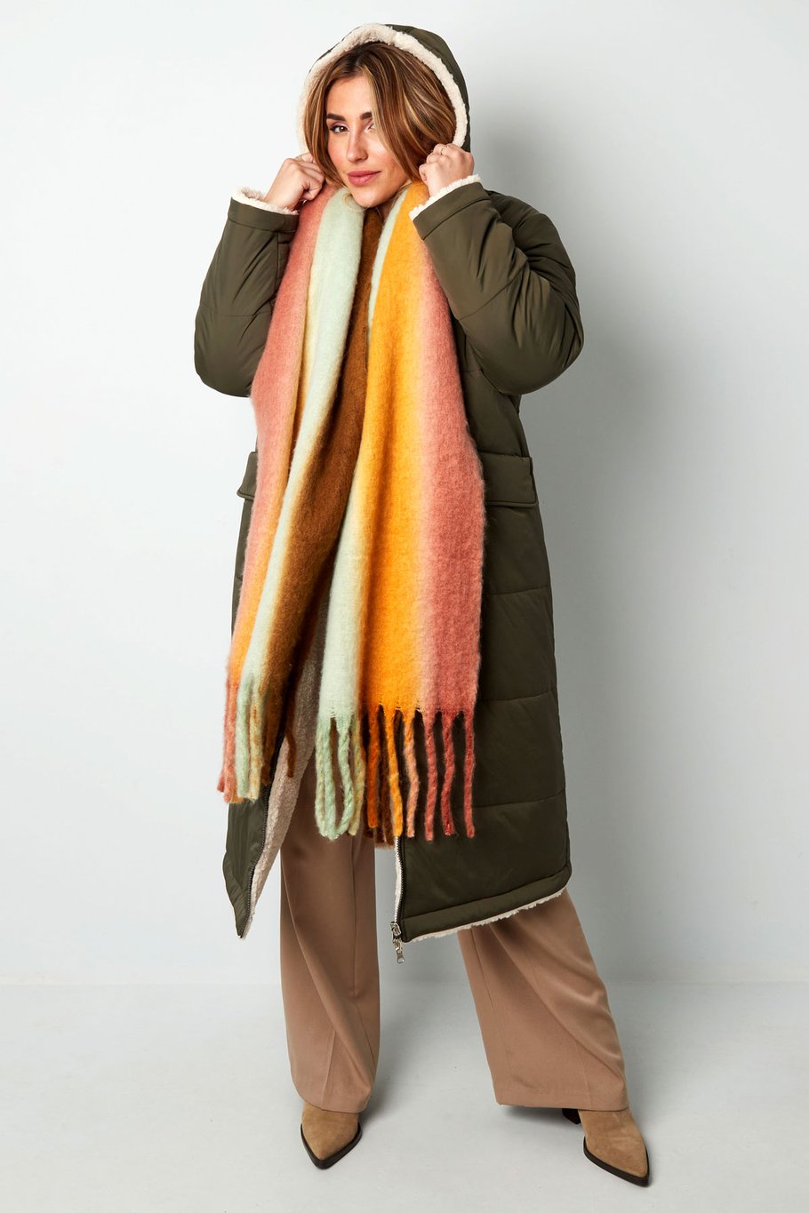 Winter scarf ombre colors gray h5Picture3